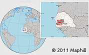 Gray Location Map of Nioro-Du-Rip, highlighted country, highlighted parent region, within the entire country
