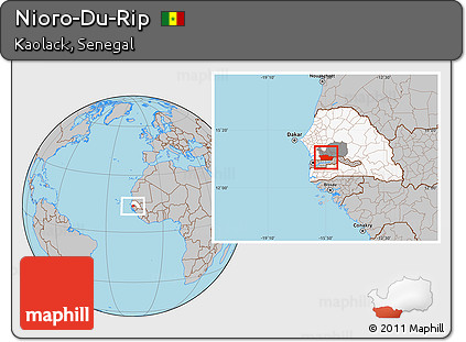 Gray Location Map of Nioro-Du-Rip, highlighted country, highlighted parent region