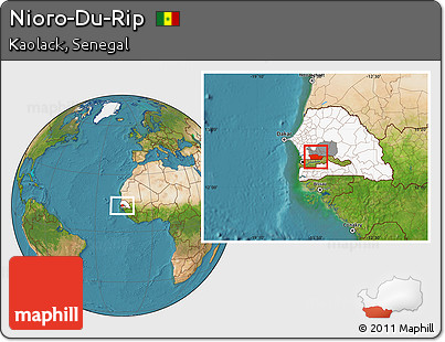 Satellite Location Map of Nioro-Du-Rip, highlighted country, highlighted parent region