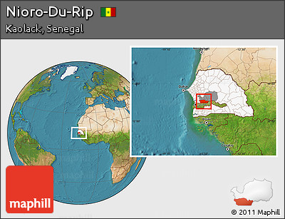 Satellite Location Map of Nioro-Du-Rip, highlighted country, highlighted parent region