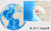 Shaded Relief Location Map of Nioro-Du-Rip, highlighted country