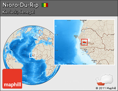 Shaded Relief Location Map of Nioro-Du-Rip, highlighted parent region