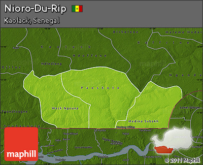 Physical Map of Nioro-Du-Rip, darken