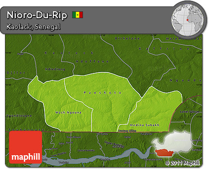 Physical Map of Nioro-Du-Rip, darken