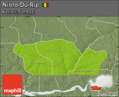 Physical Map of Nioro-Du-Rip, semi-desaturated