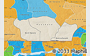 Shaded Relief Map of Nioro-Du-Rip, political shades outside