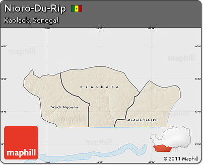 Shaded Relief Map of Nioro-Du-Rip, single color outside