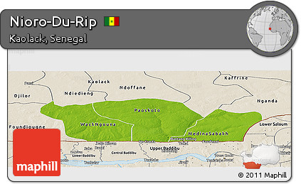 Physical Panoramic Map of Nioro-Du-Rip, shaded relief outside