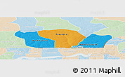 Political Panoramic Map of Nioro-Du-Rip, lighten