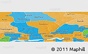 Political Panoramic Map of Nioro-Du-Rip, political shades outside