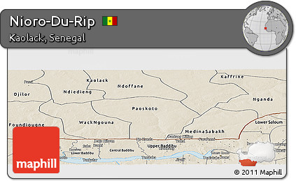 Shaded Relief Panoramic Map of Nioro-Du-Rip