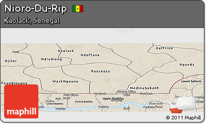 Shaded Relief Panoramic Map of Nioro-Du-Rip