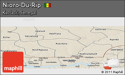 Shaded Relief Panoramic Map of Nioro-Du-Rip