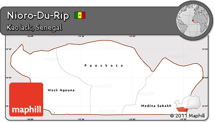 Classic Style Simple Map of Nioro-Du-Rip, cropped outside