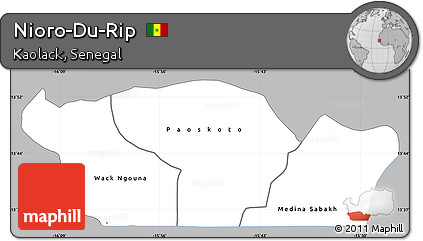 Gray Simple Map of Nioro-Du-Rip, single color outside