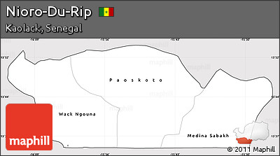 Silver Style Simple Map of Nioro-Du-Rip, cropped outside