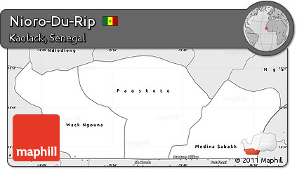 Silver Style Simple Map of Nioro-Du-Rip