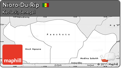 Silver Style Simple Map of Nioro-Du-Rip