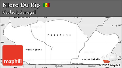 Silver Style Simple Map of Nioro-Du-Rip