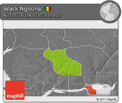 Physical 3D Map of Wack Ngouna, desaturated