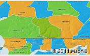 Physical 3D Map of Wack Ngouna, political outside