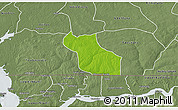 Physical 3D Map of Wack Ngouna, semi-desaturated