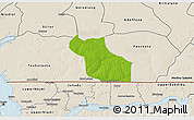 Physical 3D Map of Wack Ngouna, shaded relief outside