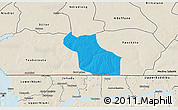 Political 3D Map of Wack Ngouna, shaded relief outside