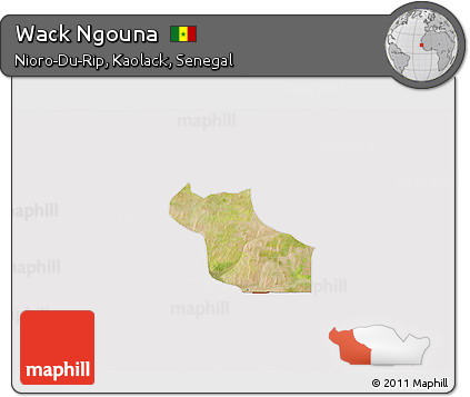 Satellite 3D Map of Wack Ngouna, cropped outside