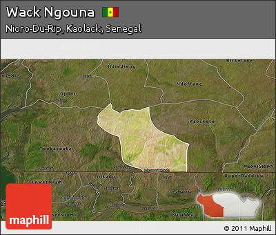 Satellite 3D Map of Wack Ngouna, darken