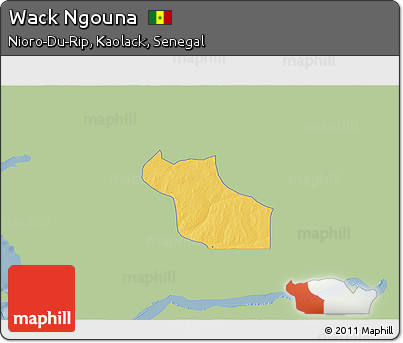 Savanna Style 3D Map of Wack Ngouna, single color outside