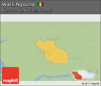 Savanna Style 3D Map of Wack Ngouna, single color outside