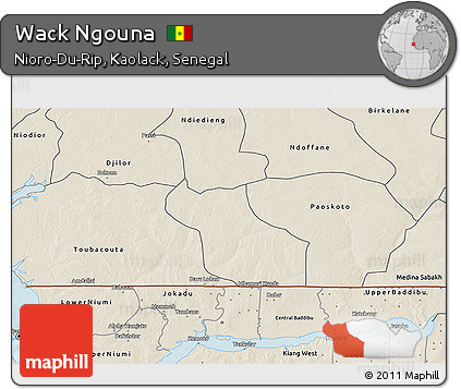 Shaded Relief 3D Map of Wack Ngouna