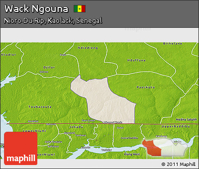 Shaded Relief 3D Map of Wack Ngouna, physical outside