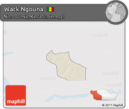 Shaded Relief 3D Map of Wack Ngouna, single color outside