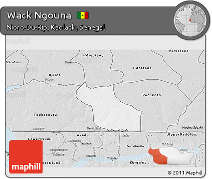 Silver Style 3D Map of Wack Ngouna