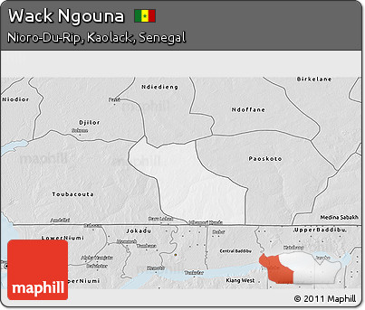 Silver Style 3D Map of Wack Ngouna
