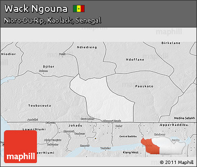 Silver Style 3D Map of Wack Ngouna