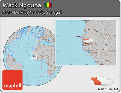 Gray Location Map of Wack Ngouna, highlighted grandparent region