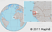 Gray Location Map of Wack Ngouna, highlighted parent region, highlighted grandparent region, within the entire country