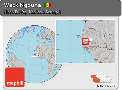 Gray Location Map of Wack Ngouna, highlighted parent region, highlighted grandparent region