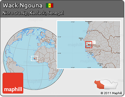 Gray Location Map of Wack Ngouna, highlighted parent region, highlighted grandparent region