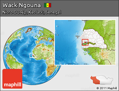 Physical Location Map of Wack Ngouna, highlighted country, highlighted parent region