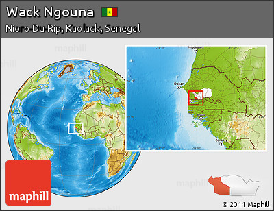 Physical Location Map of Wack Ngouna, highlighted grandparent region