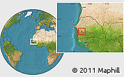 Satellite Location Map of Wack Ngouna, within the entire country