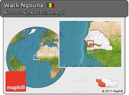 Satellite Location Map of Wack Ngouna, highlighted country, highlighted parent region
