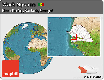 Satellite Location Map of Wack Ngouna, highlighted country, highlighted parent region