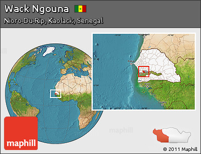Satellite Location Map of Wack Ngouna, highlighted country, highlighted parent region