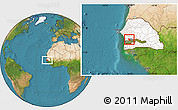 Satellite Location Map of Wack Ngouna, highlighted country, highlighted parent region