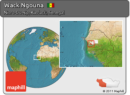 Satellite Location Map of Wack Ngouna, highlighted grandparent region